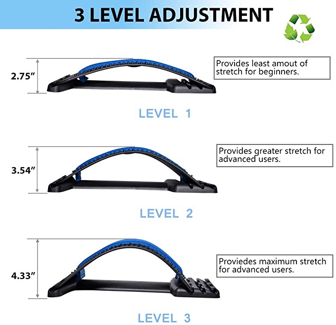 different settings of back stretcher