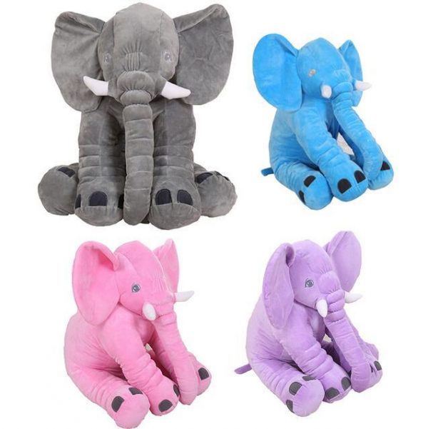 elephant pillows in different sizes and colors