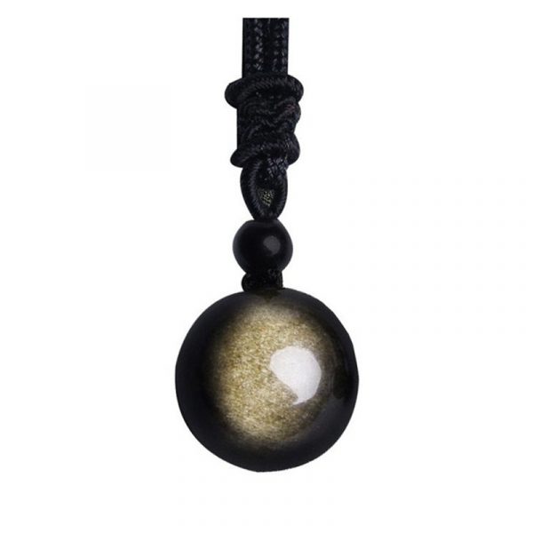 obsidian stone pendant